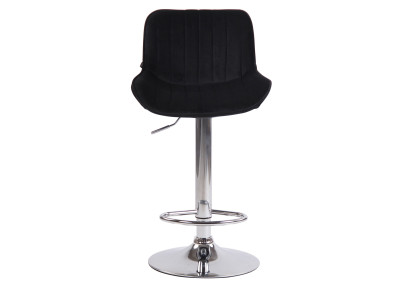 Ensemble de 2 tabourets de bar Lentini en velours, chromés et noirs