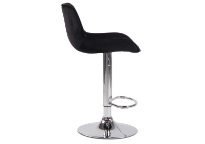 Ensemble de 2 tabourets de bar Lentini en velours, chromés et noirs
