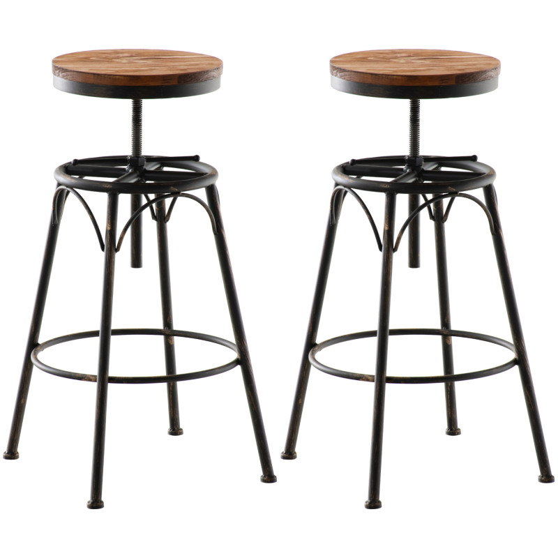 Juego de 2 taburetes de bar Beam, bronce