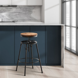 Ensemble de 2 tabourets de bar Beam, bronze