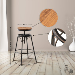 Juego de 2 taburetes de bar Beam, bronce