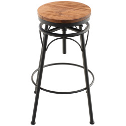 Juego de 2 taburetes de bar Beam, negros