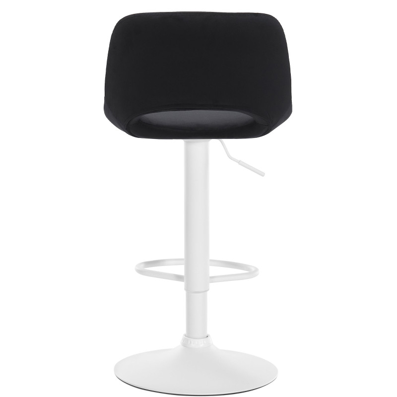 Ensemble de 2 tabourets de bar Camden en velours, blanc et noir