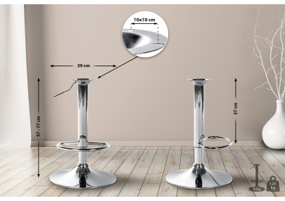 Estructura de repuesto para taburetes de bar de 10 x 10 cm, cromada