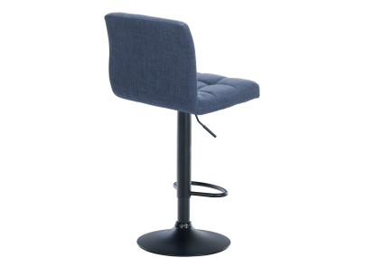 Tabouret de bar Calma, tissu noir et bleu