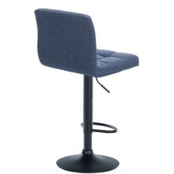 Tabouret de bar Calma, tissu noir bleu