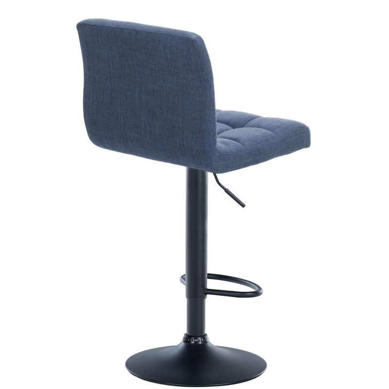 Tabouret de bar Calma, tissu noir bleu
