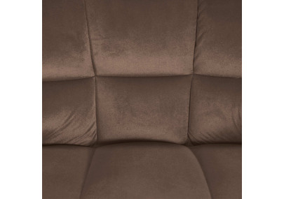 Taburete de bar Damaso B de terciopelo con estructura de 4 patas, marrón