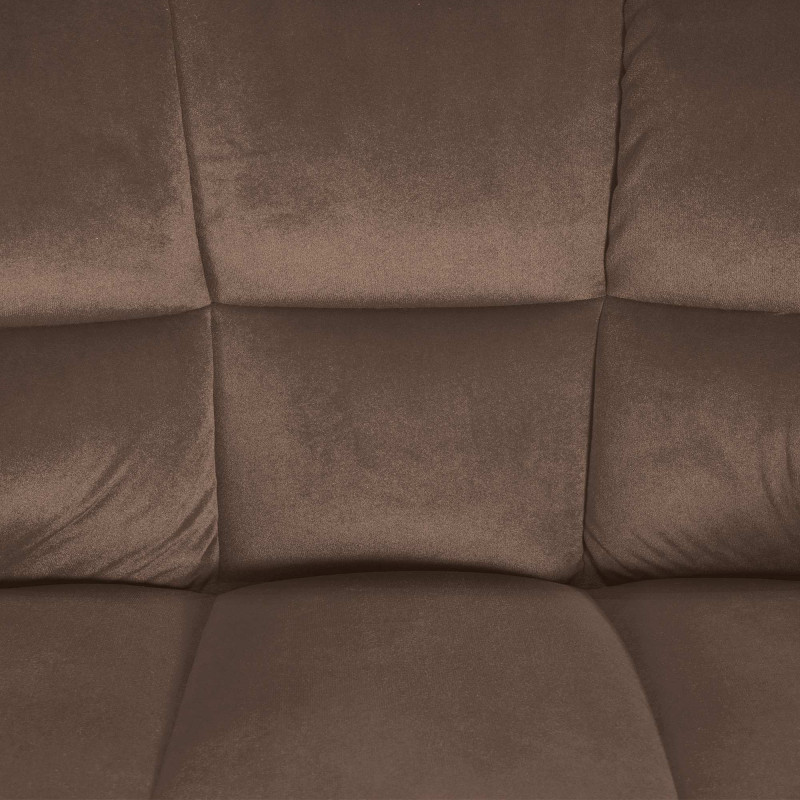 Tabouret de bar Damaso B en velours avec piètement à 4 pieds brun