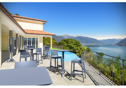 Lot de 4 tabourets de bar Maya gris foncé