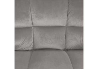 Sgabello da bar in velluto Damaso B con struttura a 4 gambe, grigio