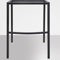 Tabouret de bar Damaso B en velours gris, piètement à 4 pieds.