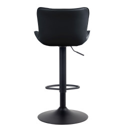 Tabouret de bar Emma en similicuir noir