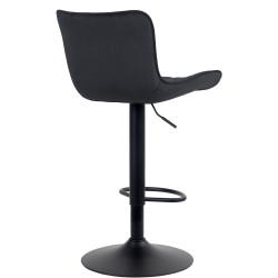 Tabouret de bar en velours Emma noir