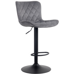 Tabouret de bar Emma, velours, gris foncé