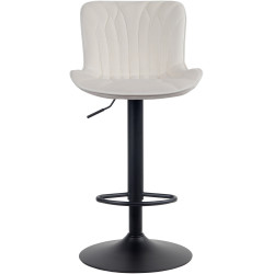 Tabouret de bar Linus en velours, crème