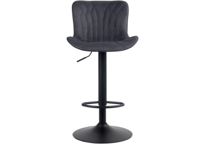 Tabouret de bar Linus en velours noir