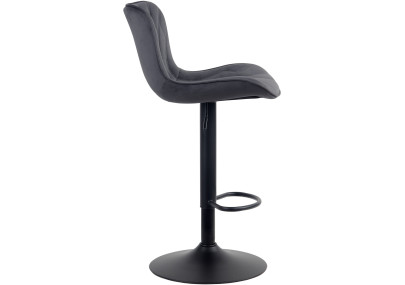 Tabouret de bar Linus en velours noir