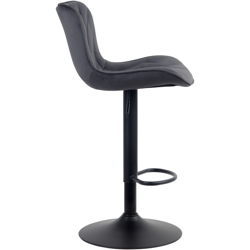 Tabouret de bar en velours Linus noir