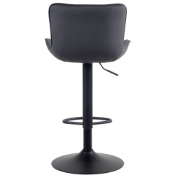 Tabouret de bar en velours Linus noir