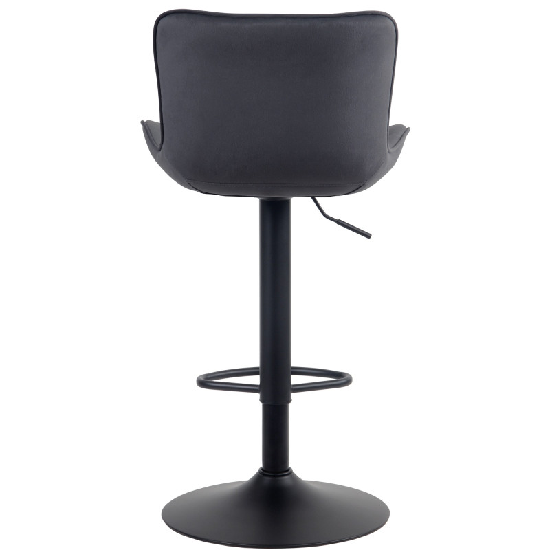 Tabouret de bar Linus en velours noir