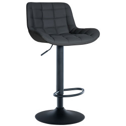 Tabouret de bar Tover, similicuir, noir