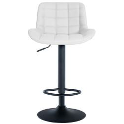 Taburete de bar Tover, imitación piel, blanco