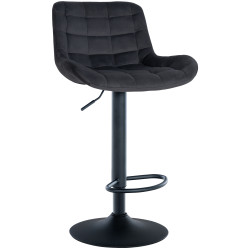Sgabello da bar Tover in velluto nero