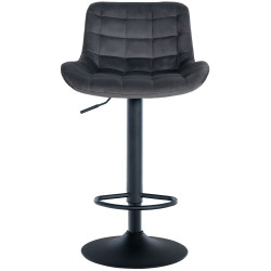 Tabouret de bar Tover en velours gris foncé