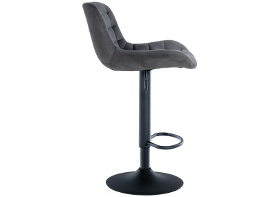 Tabouret de bar Tover en velours gris foncé