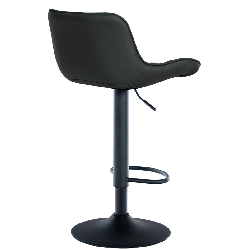 Taburete de bar Minosa, imitación de cuero, negro