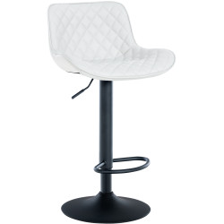 Tabouret de bar Minosa en similicuir blanc
