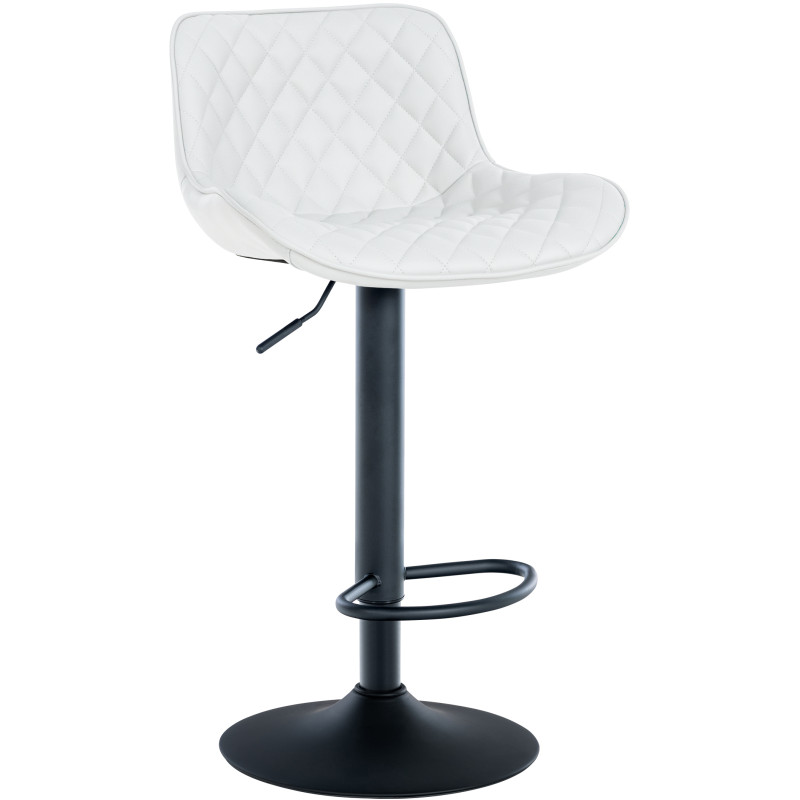 Tabouret de bar Minosa, similicuir, blanc