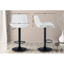 Tabouret de bar Minosa en similicuir blanc