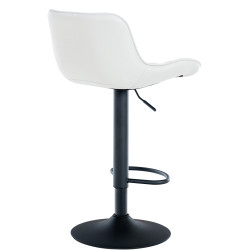 Tabouret de bar Minosa, similicuir, blanc