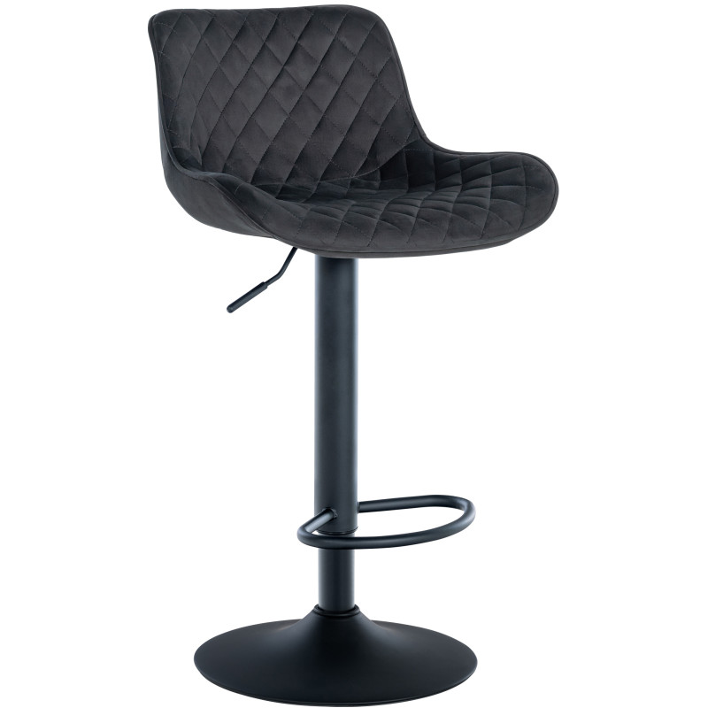 Tabouret de bar en velours Minosa noir