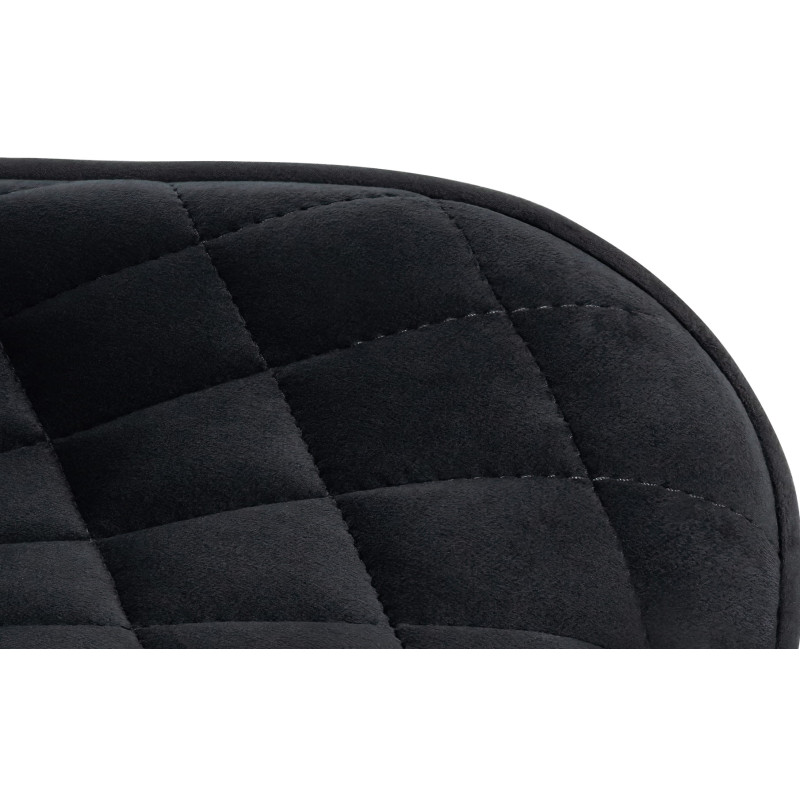 Tabouret de bar Minosa en velours noir