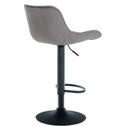 Sgabello da bar Minosa in velluto grigio scuro