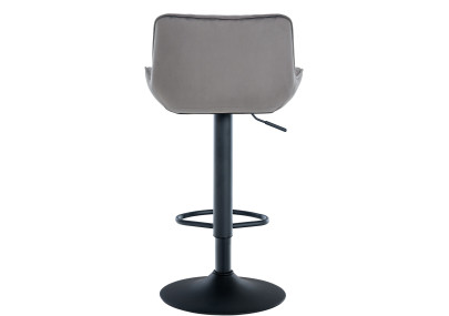 Tabouret de bar Minosa en velours gris foncé