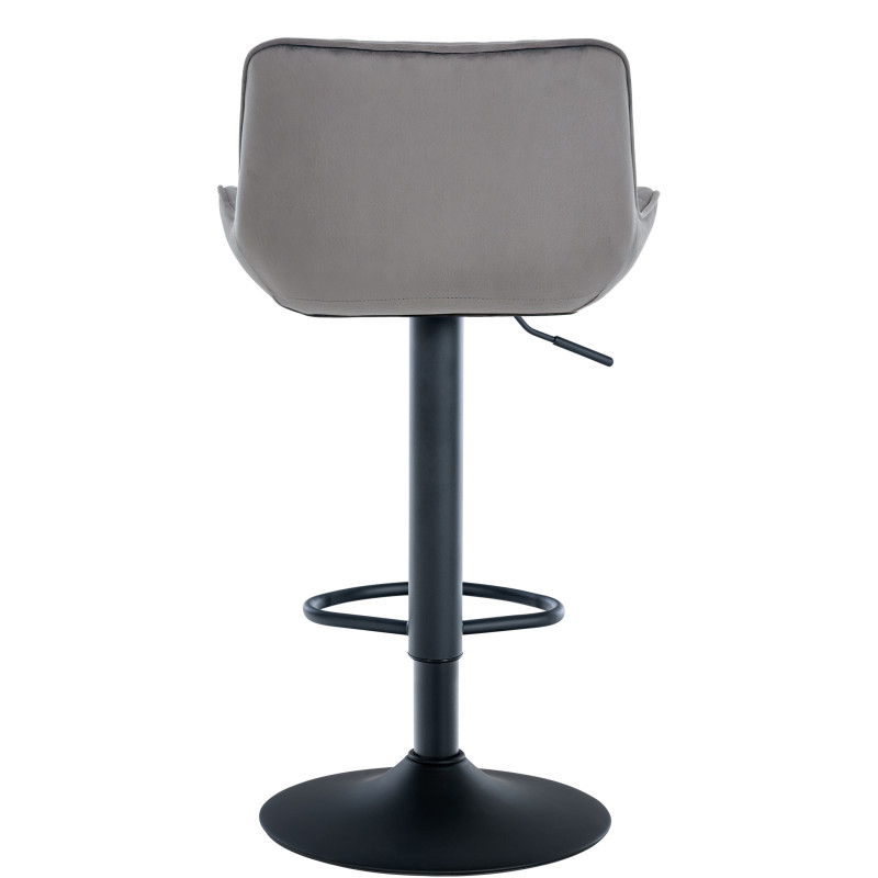 Tabouret de bar Minosa en velours gris foncé