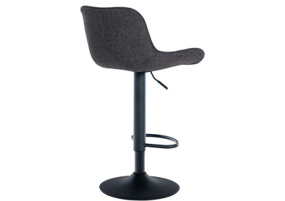 Tabouret de bar Minosa, tissu noir