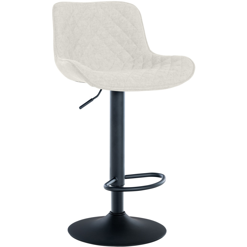 Tabouret de bar en tissu Minosa crème