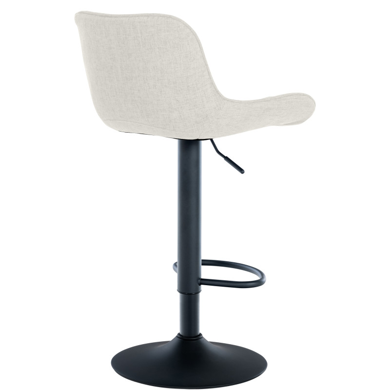 Tabouret de bar Minosa, tissu crème