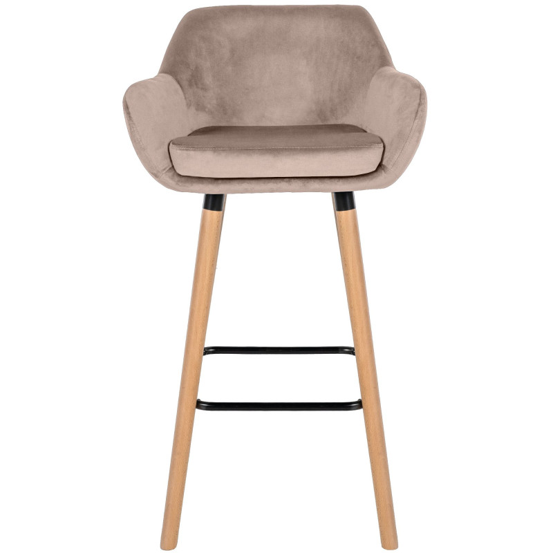 Ensemble de 2 tabourets de bar Grant en velours gris clair