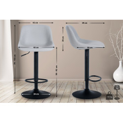Tabouret de bar Loft en similicuir gris