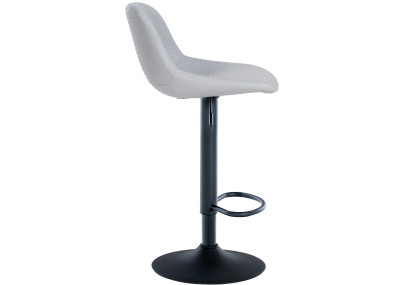 Taburete de bar tipo loft en piel sintética gris