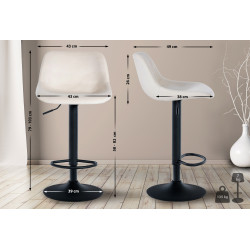 Tabouret de bar Loft en velours crème