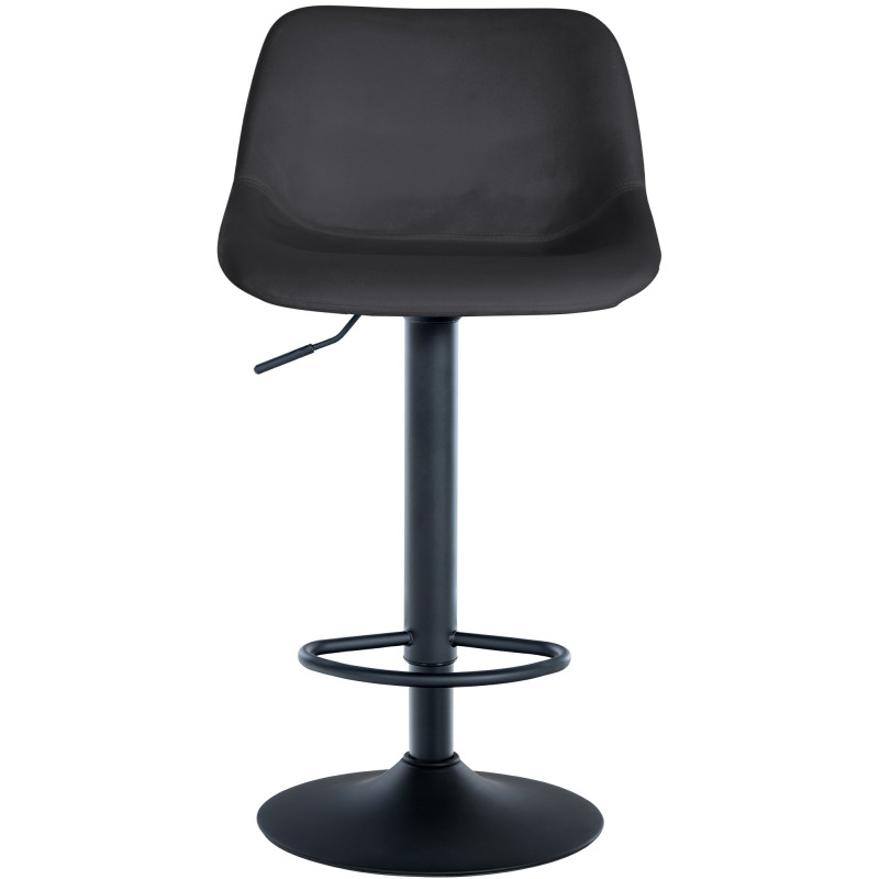 Tabouret de bar Loft, velours, noir