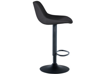 Taburete de bar tipo loft, terciopelo, negro