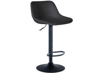Tabouret de bar Loft, velours, noir